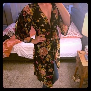 Bohemian floral duster kimono